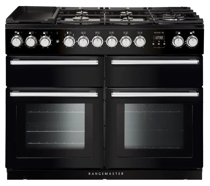 Rangemaster Nexus SE Dual Fuel 110 Range Cooker Black Chrome | NEXSE110DFFBL/C