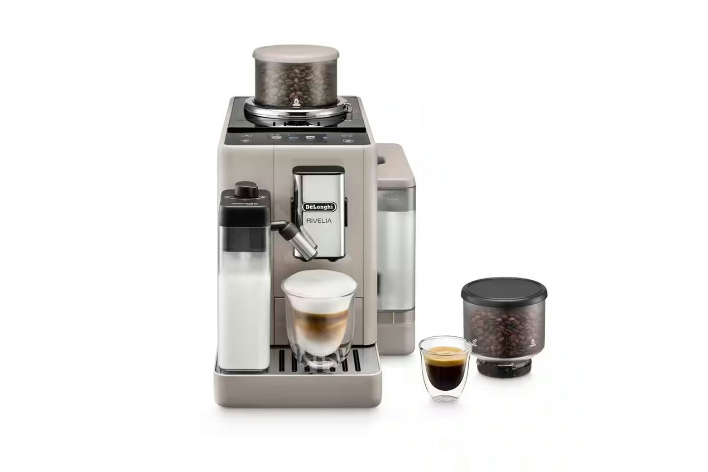 DeLonghi Rivelia Automatic Compact Bean to Cup Coffee Machine Sand Beige | EXAM440.55.BG