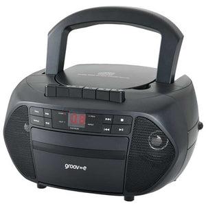 Groove Boombox Portable CD & Cassette Player with Radio - Black | GVPS833BK