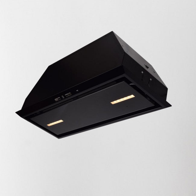 LUXAIR 72cm Premium Canopy Hood in Matt Black, 2 x LED Strip Lights, Soft Touch Controls | LA-72-CAN-BG-PLUS