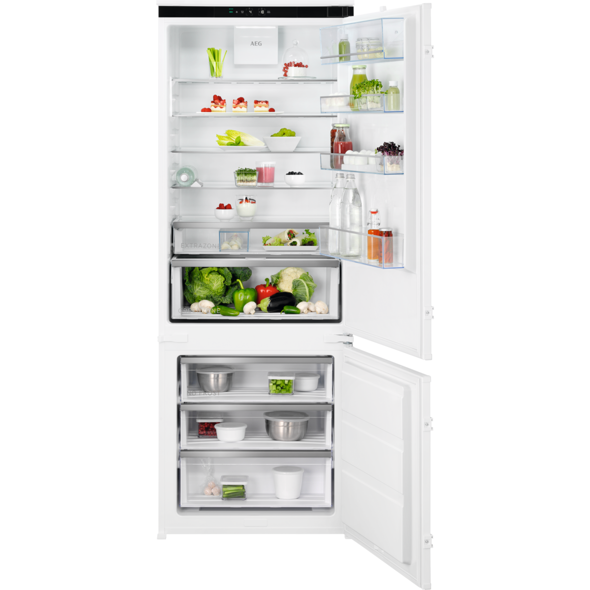 Aeg 7000 Greenzone Integrated Fridge Freezer 70cm Wide | NSC7G751ES