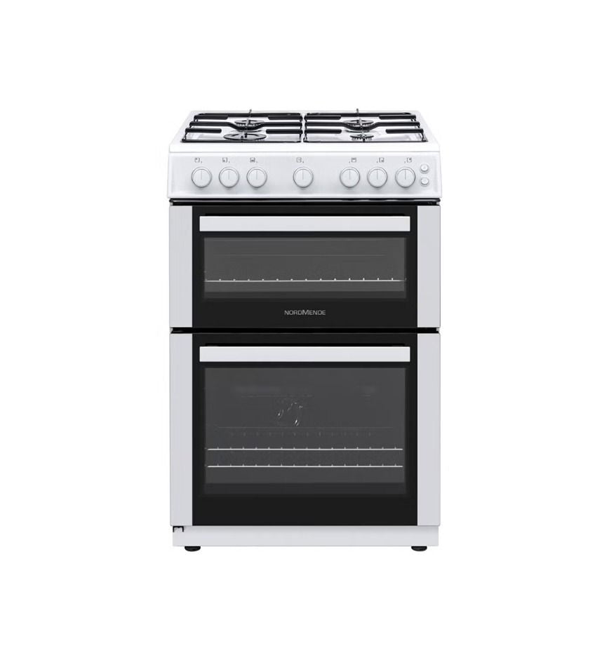 Nordmende 60cm Twin Cavity Gas Cooker - White | CTG62LPGWH