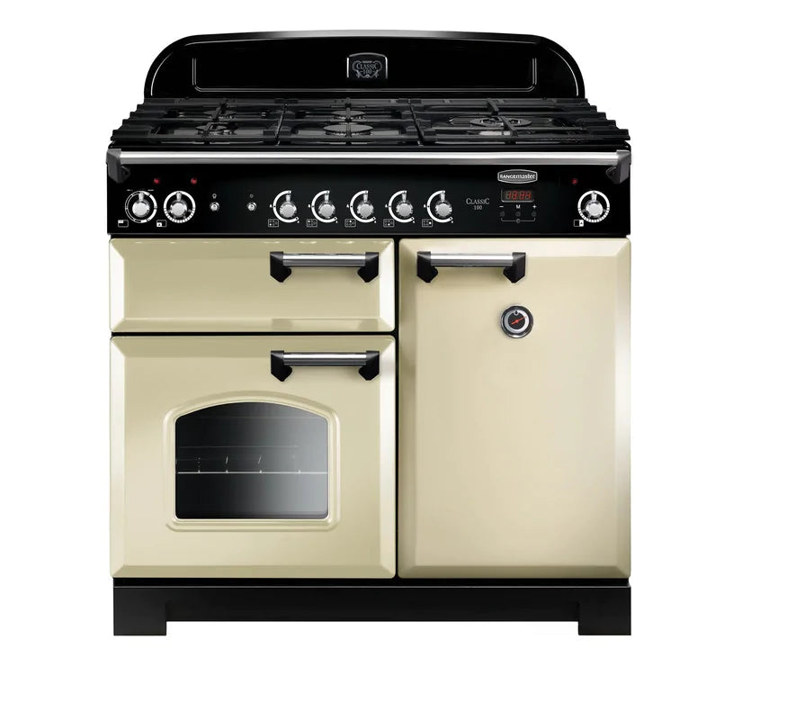 Rangemaster Classic Dual Fuel 100cm Range Cooker Cream Chrome | CLA100DFFCR/C