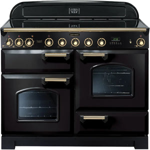 Rangemaster Classic Deluxe 110cm Electric Induction Range Cooker Black/Brass | CDL110EIBL/B