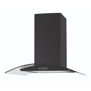 Cata 60cm Curved Glass Chimney Hood - Black | UBSCG60BK