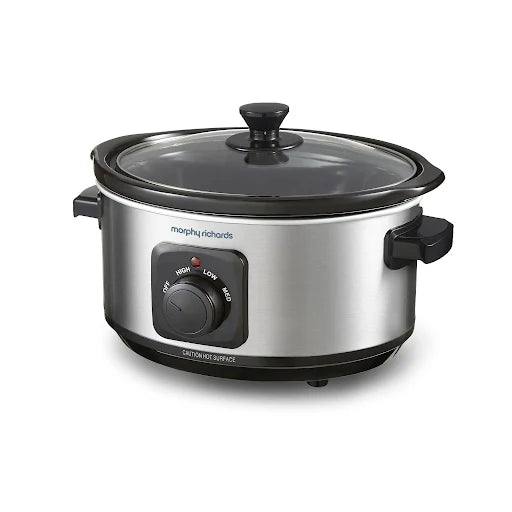 Morphy Richards Oval Slow Cooker 3.5L Polished Stainless Steel | 460017